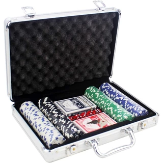 Jogo de Poker Completo Com Maleta em Aço 200 Fichas e 2 Baralhos