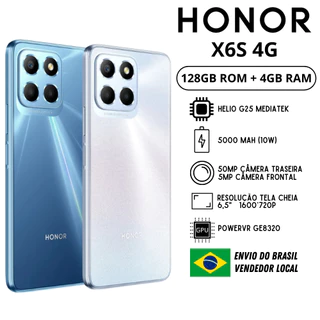 Honor X6s 128GB / 4GB RAM Versão Global | Envio do Brasil | Smartphone 4G , Processador Helio G25 MediaTek