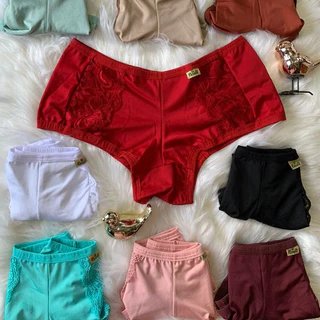 Kit Com 10 Tangas Calcinhas Estilo Shortinho Com Renda Tamanho Especial Linha de Luxo Débora