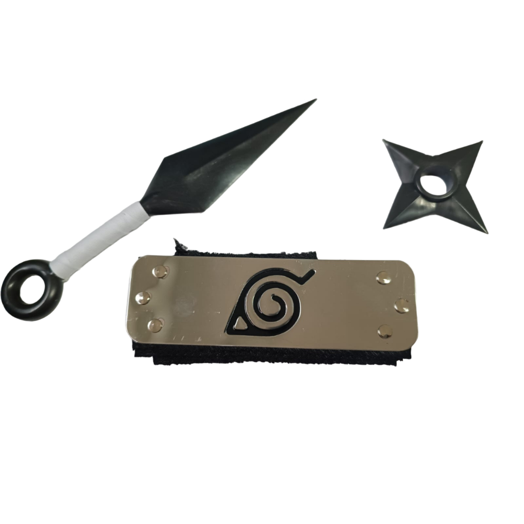 Bandana Do Naruto Kunai e Shuriken Aldeia da Folha Renegado Akatsuki ...