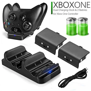 Base Dock Carregador 2 Controle Xbox One S X Com 2 Baterias Carregador Duplo