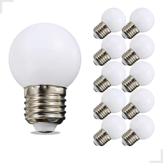 Kit com 10 lâmpadas LED 1W para decoração branco quente amarelo lâmpadas led bolinha varal e27
