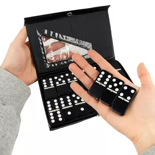 Domino De Osso Branco / Preto / Vermelho Profissional - Pedras Grandes - BRX