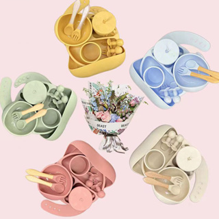 Talheres de Silicone para Bebês e Crianças Kit 6 Peças para Bebês e Crianças kit introdução alimentar