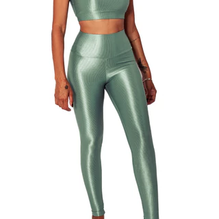Legging Canelada Feminino Short Costura Reforçada Academia Poliamida Premium Brilho Cós Alto Crossfit Caminhada