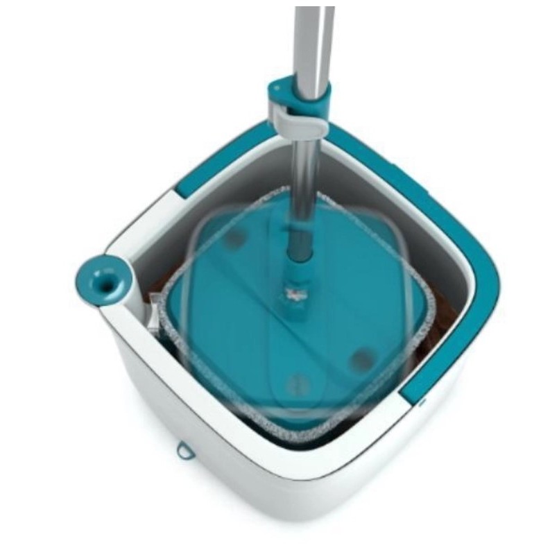Mop Esfregao Com Refil De Microfibra Balde 3L Agua Interno Externo guadrado