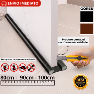 Veda Porta Protetor Rolinho Impermeável 80cm 90cm 100cm Vedação De Porta Duplo