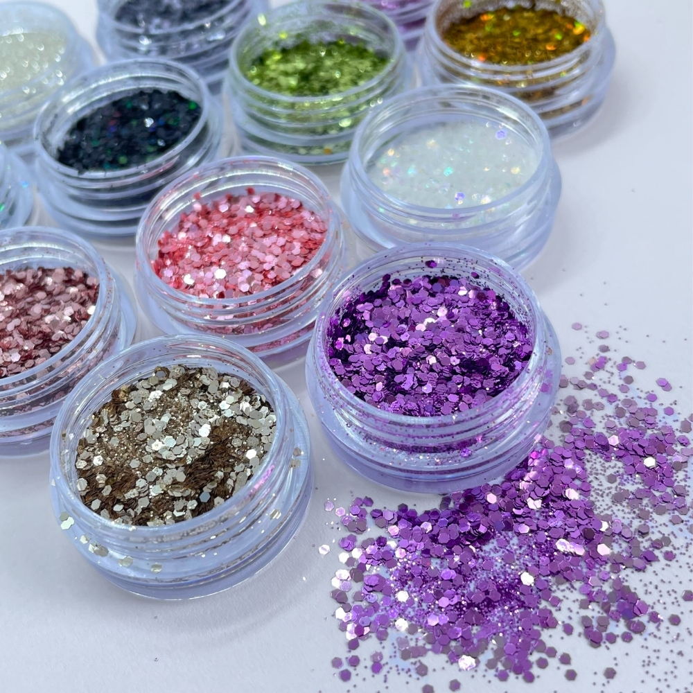 Kit 12 Glitter Flocado Dourado Prata Rose Preto Roxo Rosa Branco