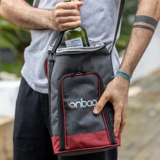 Bolsa Térmica de Ombro Cabem 2 Garrafas e Pode Por Gelo - Perfeito para Porta Vinho e Bebidas Geladas