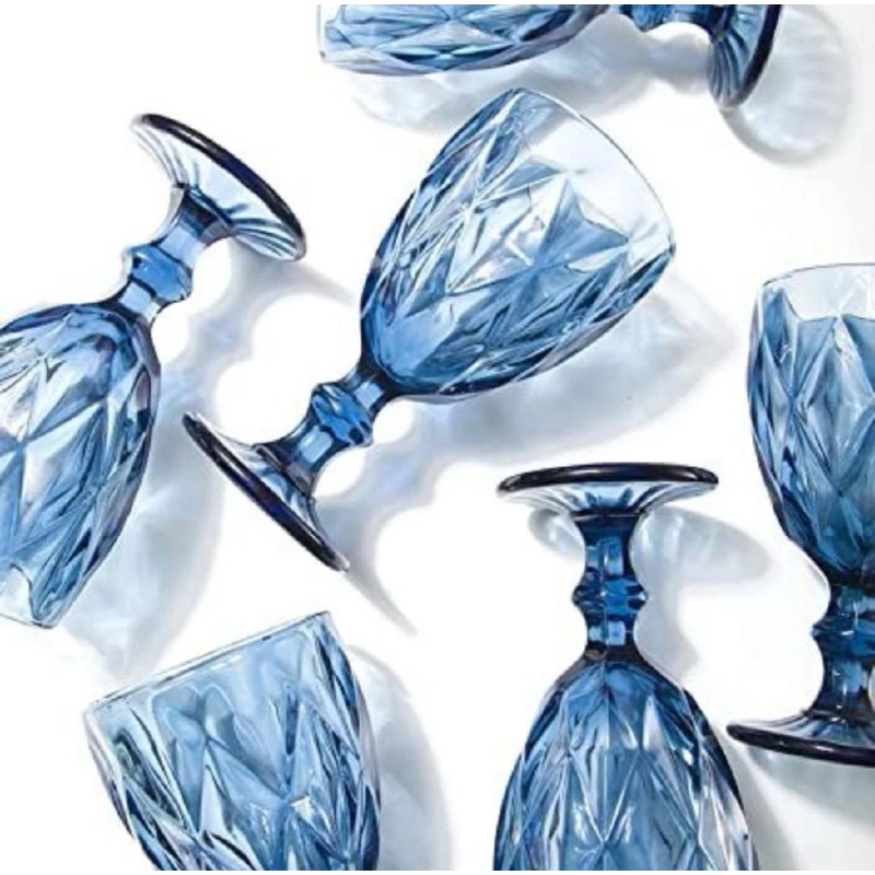 Jogo 6 TAÇAS DIAMOND TIPO LYOR DE VIDRO PARA ÁGUA VINHO 325 Jogo 6 TAÇAS DIAMOND TIPO LYOR DE VIDRO PARA ÁGUA VINHO 325