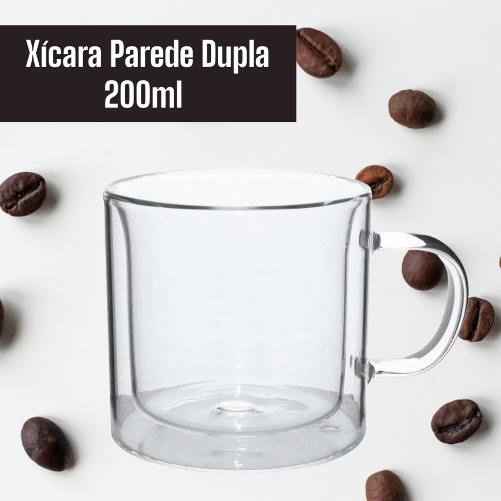 Xícaras Canecas Parede Dupla Resistente ao Calor Café Chá Borossilicato