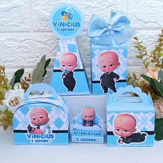 Kit Lembrancinhas Poderoso Chefinho Caixas Personalizadas para Festa De Aniversário