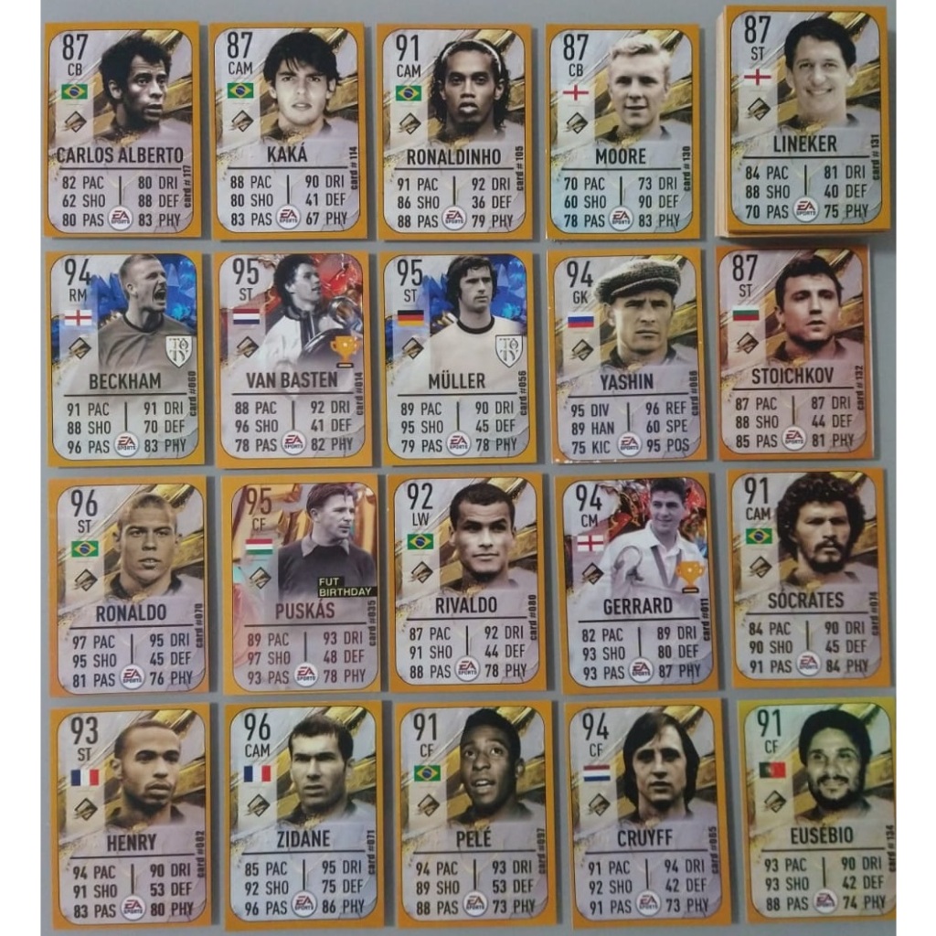 Lote Com 70 Cards Fifa Icons - Pelé, Ronaldo, Cruyff, Zidane, Baggio ...