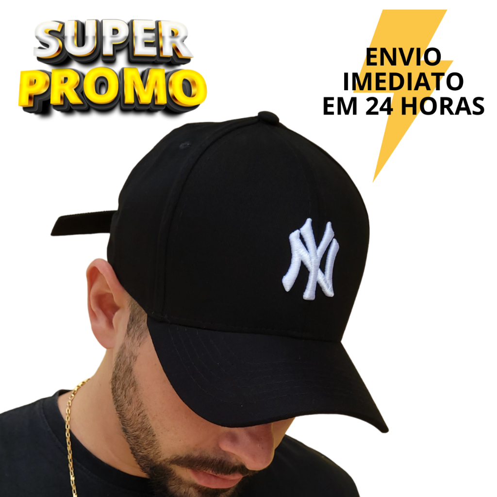 Boné Aba Curva Feminino Masculino Ajustável Regulagem NY New York