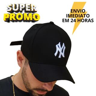 Boné Aba Curva Feminino Masculino Ajustável Regulagem NY New York