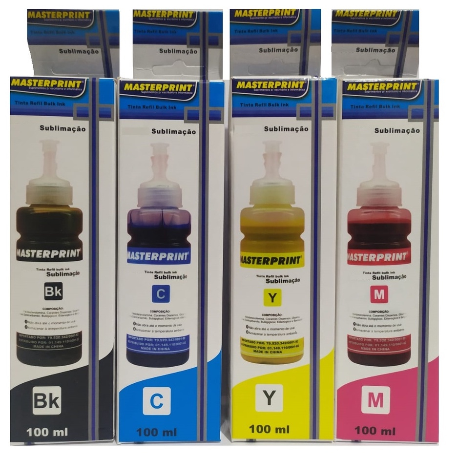 4 Refil de Tinta Masterprint P/ Sublimação impressoras L110 L120 L210 ...