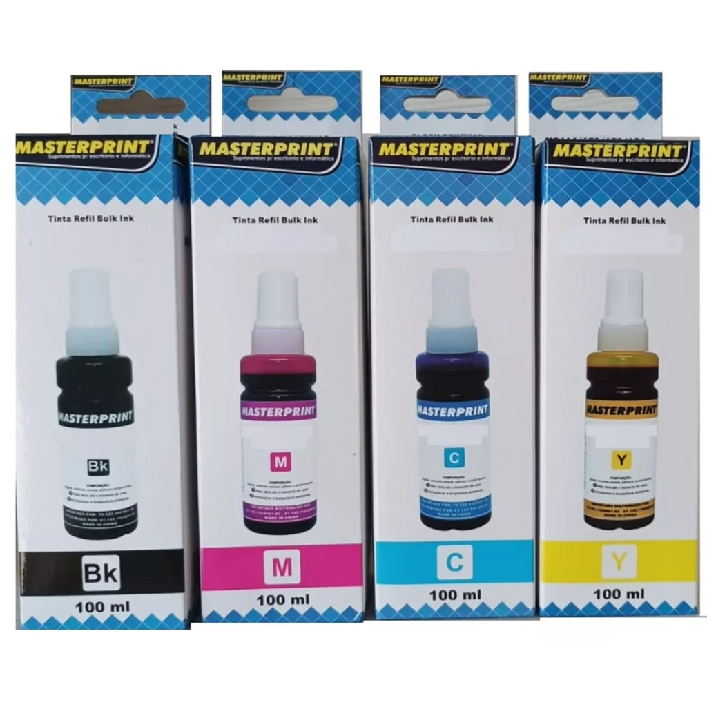 Tinta Masterprint P/ uso nas Impressora L110 L120 L210 L355 L365 L375 ...