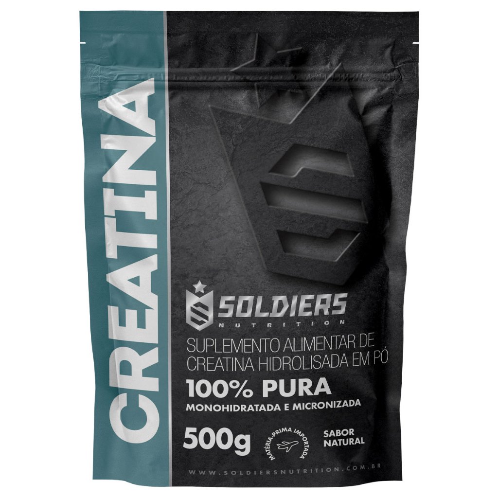 Imagem do produto Creatina Monohidratada 500g - 100% Pura Importada - Soldiers Nutrition na loja Shopee