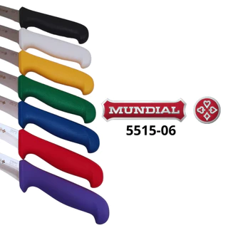 Faca Açougueiro Profissional Desossa Aço Inox Mundial 5515-06