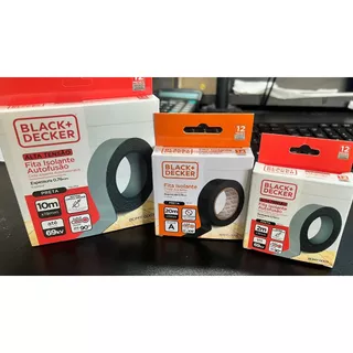 Fita Isolante Alta Fusão Alta Tensão Autofusão 19mmx2m/ 19mmx20m/ 19xmm 10m Black + Decker