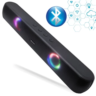 Soundbar Bluetooth Caixa De Som Speaker Subwoofer LED RGB USB Type-C SD Aux P2 Tv Home Android IOS