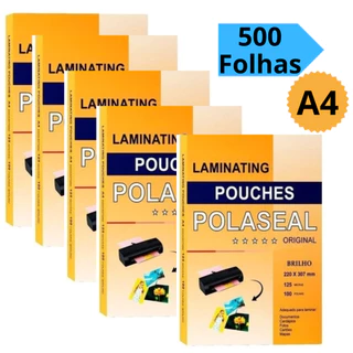 Plastico Polaseal 500 Folhas A4 0.05 Plástico Para Plastificacão Com Brilho 125 Micras