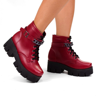 Coturno Feminino Donatella Shoes Confort Corrente Confortavel Bota Tratorado Novo