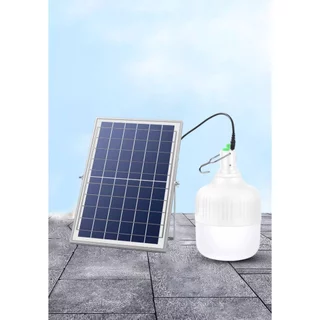 Lâmpada emergência Lanterna Solar Bateria Recarregável 5 Niveis De Luz Camping Com Gancho Economia de energia