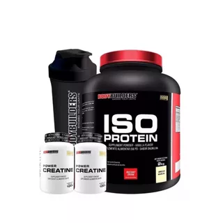 Kit Whey Protein Iso 2kg + 2x Creatina 100g + Coqueteleira