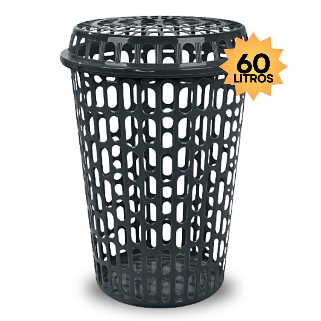 Cesto Telado 60Lts Com Tampa