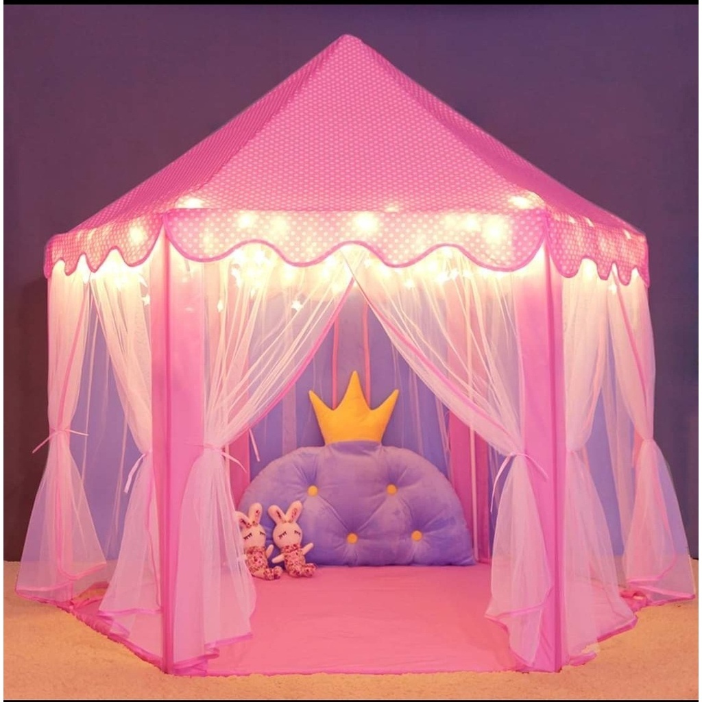 barraca casinha cabana infantil tenda castelo princesa + com/sem luzes led rosa e azul promoçao melhor preço postagem imediata