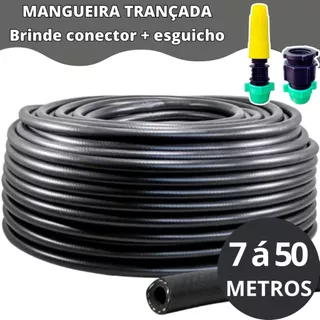 Mangueira de Jardim Trançada Reforçada Completa 7/10/15/20/25/30/35/50 Metros