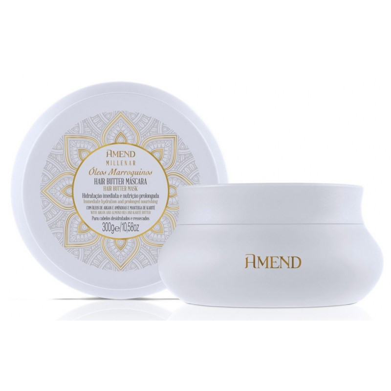 Hair Butter Mascara Hidratação e Nutrição AMEND Millenar Óleos Marroquinos - 300g