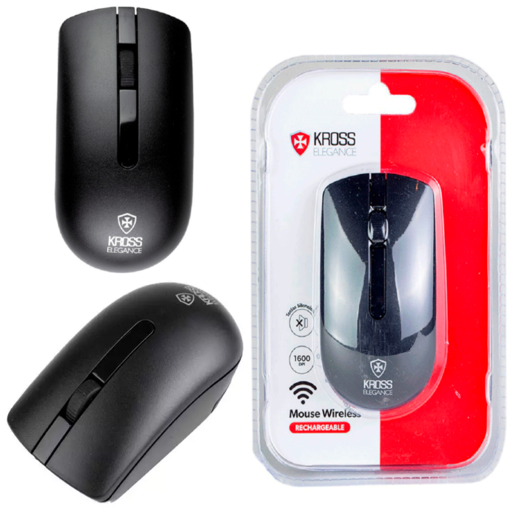 Mouse Recarregável Sem Fio Wireless 1600 Dpi Preto - KE-M305 | Shopee ...