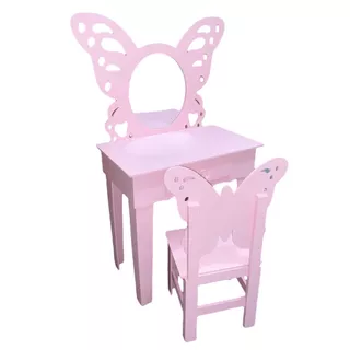 Penteadeira Borboleta Rosa Em Mdf Envio Rápido Presente Aniversário