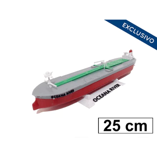 Miniatura Navio Petroleiro Ocena River 25 cm Escala 1:900 + Suporte