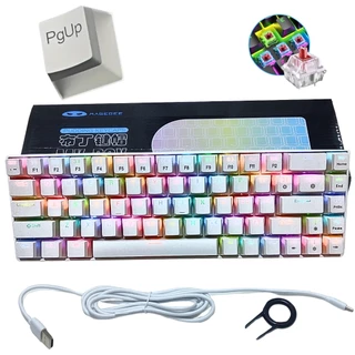 Teclado Mecânico Gamer Magegee Mk-box Ptb Pudim Rgb Branco