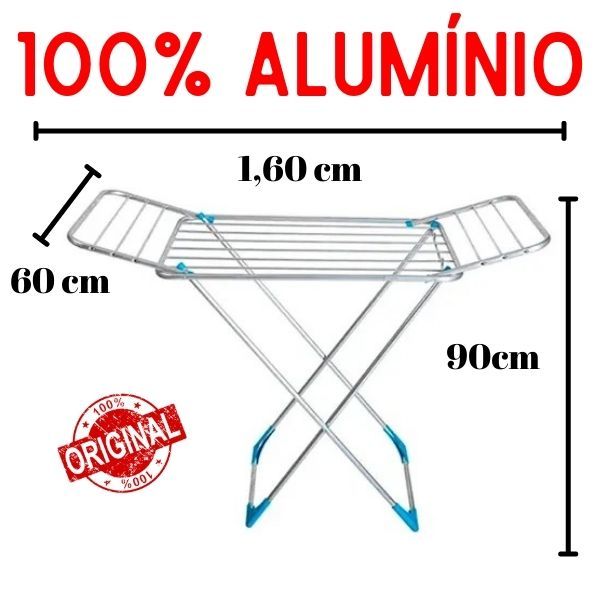Varal De Chao Aluminio Com Abas Resisente 160CM Grande