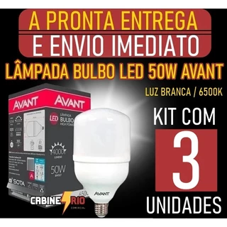 Kit 3 Lâmpadas Led 50w Bulbo E27 6500k Branco Frio 110/220v