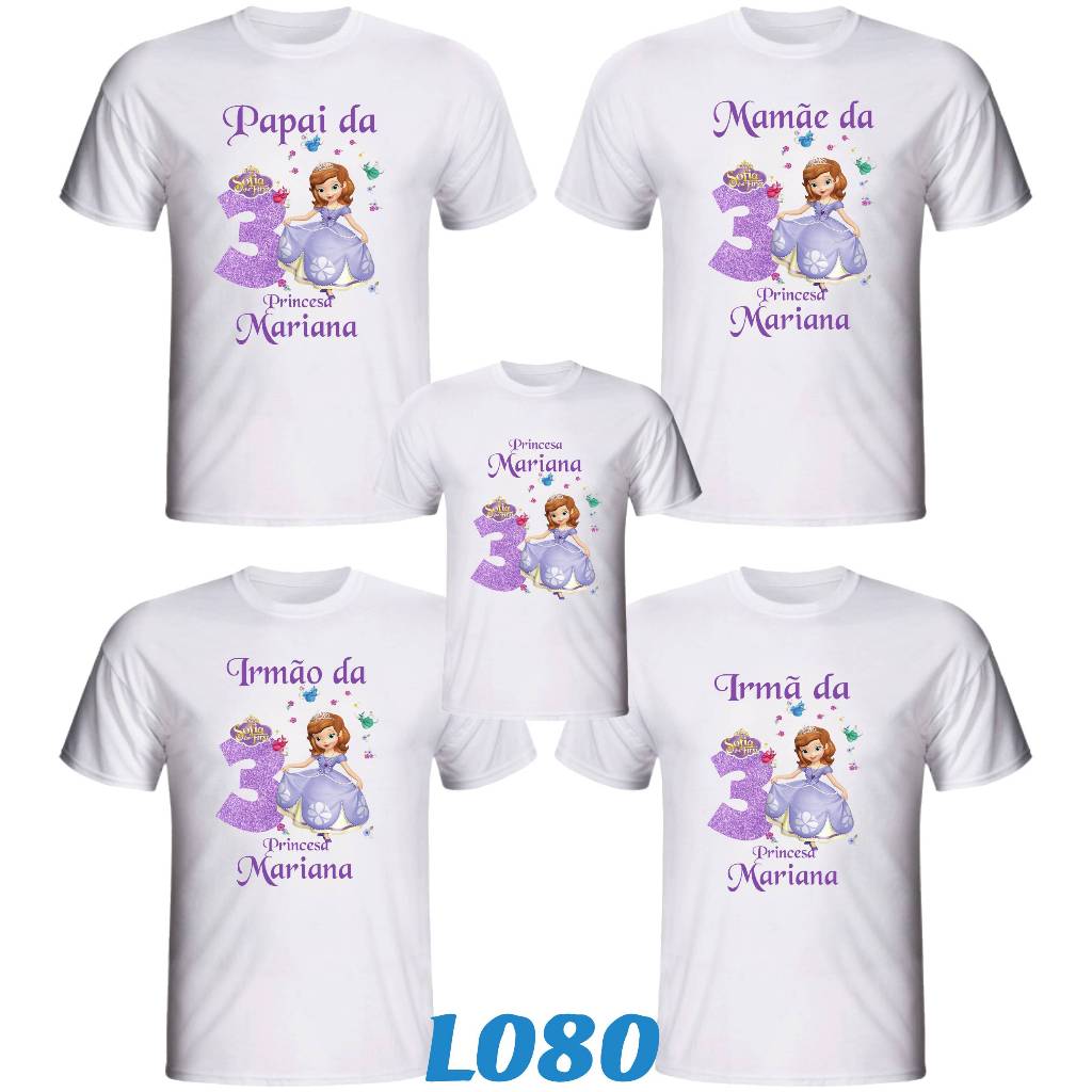 Kit 10 Camisetas Princesa Sofia personalizada para aniversario Shopee Brasil