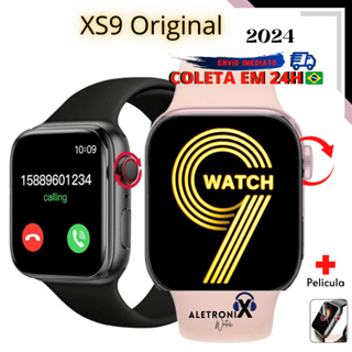 Smartwatch X9 Pro Max Série 9 Lançamento 2023/24 45mm Tela 2.30" Faz e Recebe Ligações IWO 13 14 Pro Max XS9 e K9 Pro Smart Watch Para IOS e Android Lançamento serie 7 8 9