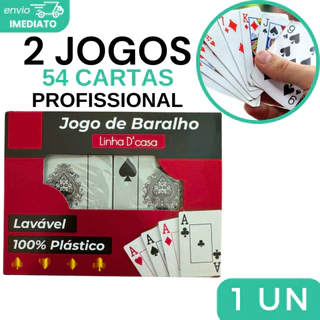 Jogo De Baralho Barcelona Plastificado 2 jogos de 54 cartas - Impermeável 100% Plástico