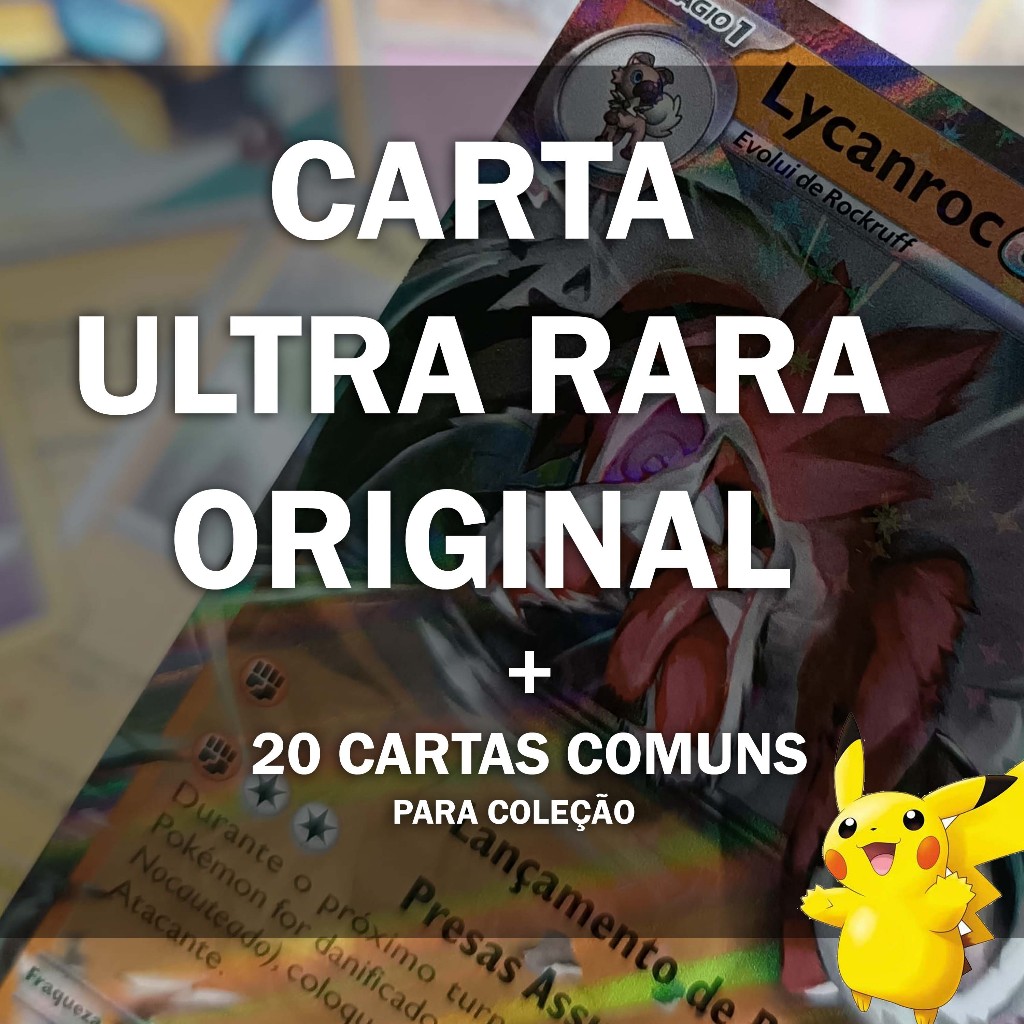 Carta Ultra Rara + 20 cartas Pokémon | Shopee Brasil