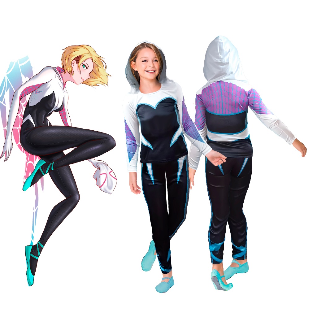 Fantasia Spider Gwen Aranha Longa Adulto / Infantil - roupa infantil menina  | Shopee Brasil