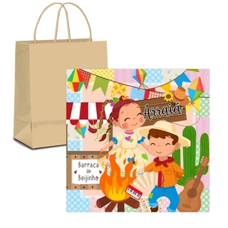 Adesivos para Sacolinha Festa Junina/Arraiá - Pronto para ser Aplicado, Decoração de Festa e Mesversário.