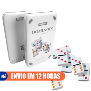 Dominó 28 Peças 9mm Estojo de Lata Brasport MB