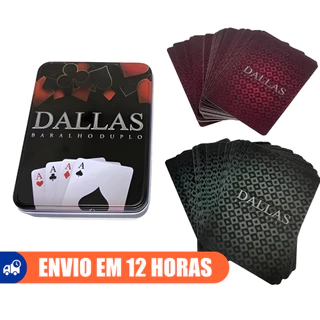 Jogo de Baralho Duplo Com Estojo Em Lata - Dallas MB
