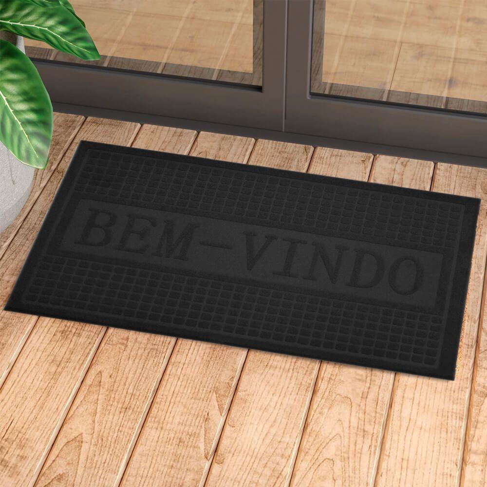 Tapete Bem Vindo Capacho Para Porta Entrada Emborrachado 38x58cm Vinil ...