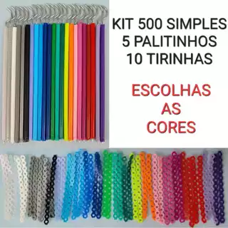 1 Kit 500 Simples - 500 Borrachinhas de Aparelho Ortodôntico + 10 Tirinhas