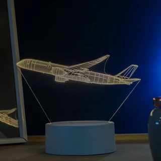Luminária LED 3D de Mesa / Luz Noturna Presente Criativo / Decoração - avião decolando 3D, aeronave